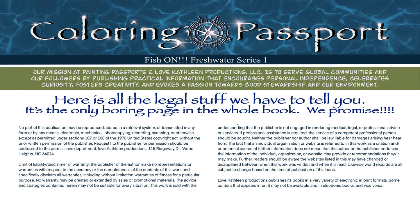 Coloring Passports FishON!!! Freshwater Edition I